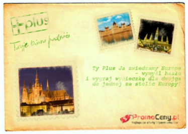Konkurs "Ty Plus Ja zwiedzamy Europę - wymyśl hasło i wygraj wycieczkę dla dwojga do jednej ze stolic Europy"