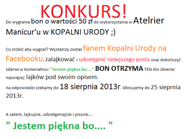 Konkurs "Jestem piękna bo..."