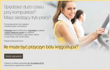 Konkurs "Wygraj miesięczny karnet na zajęcia fitness i siłowni!"