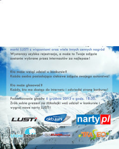Konkurs "Wrzuć wdjęcie, wygraj nowe narty"