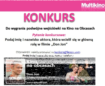 Konkurs "Wygraj bilety do kina" Warszawa