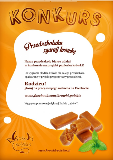 Konkurs "Przedszkolaku - zgarnij Krówkę"