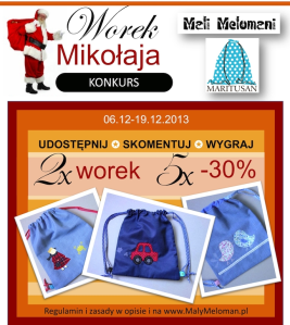 Konkurs "WOREK MIKOŁAJA - do wygrania worki i torebki dla dzieci"