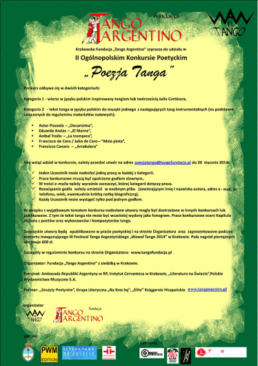 Konkurs "Poezja Tanga"