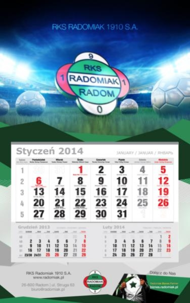 Wygraj kalendarz Radomiaka Radom!