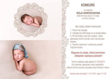 Wygraj sesję noworodkowa, Bytom i okolice, do godz. 21:30