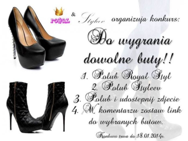 Do wygrania dowolne buty do kwoty 50PLN!