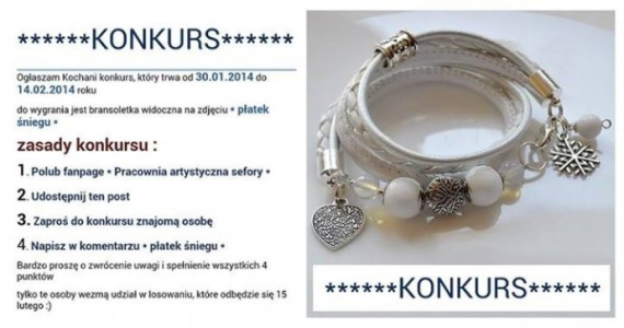 Wygraj bransoletkę "płatek śniegu".