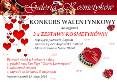 Konkurs Walentynkowy z Galerią Kosmetyków!