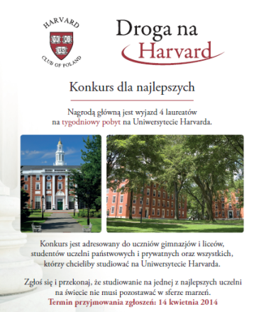 Konkurs "Droga na Harvard"