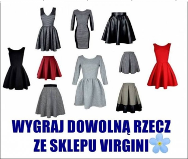 Do wygrania dowolna rzecz ze sklepu Virgini, do godz. 21:00