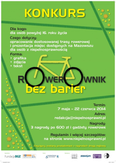 Konkurs "Rowerownik bez barier"