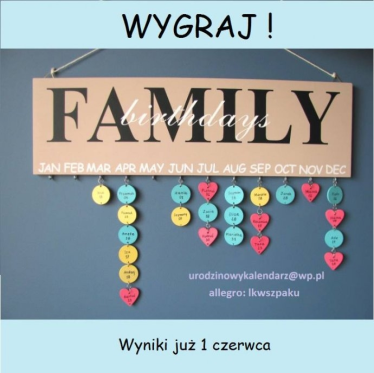 Wygraj ozdobny KALENDARZ URODZINOWY przypominacz