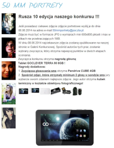 50 MM PORTRETY- edycja 10 - wygraj Tablet GOCLEVER TERRA 90 8GB