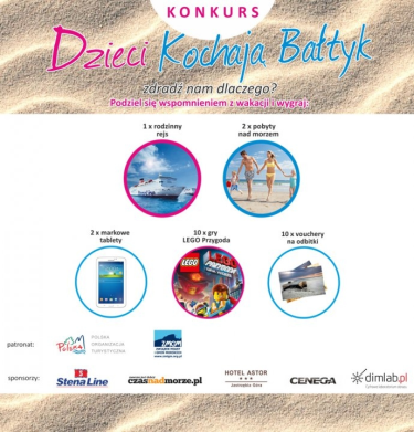Konkurs Dzieci Kochają Bałtyk – wygraj rodzinne pobyty nad morzem