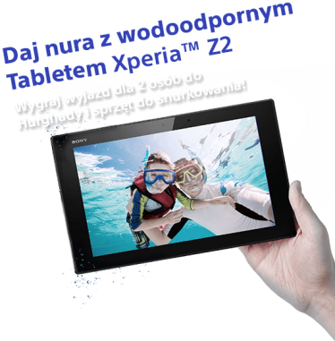 Daj nura z wodoodpornym tabletem Xperia Z2