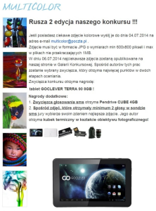 Multicolor - edycja 2 - wygraj tablet GOCLEVER TERRA 90 8GB
