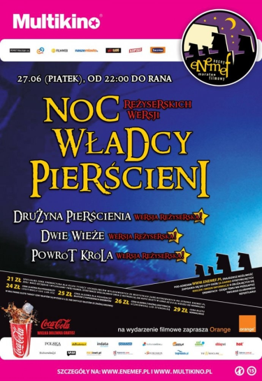 Noc Reżyserskich Wersji Władcy Pierścieni Gdynia, Koszalin, Szczecin, Wrocław, Warszawa