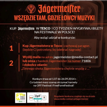 Konkurs "Jägermeister – wszędzie tam, gdzie łowcy muzyki"