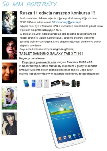50mm Portrety - edycja11 - wygraj Tablet SAMSUNG GALAXY TAB 3 T110