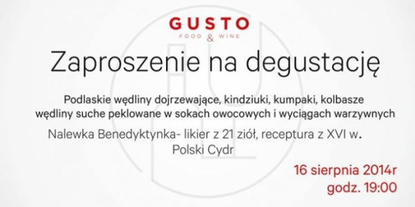 Konkurs "Degustacja polskich wędlin wytwarzanych tradycyjnymi metodami, polskiego cydru oraz nalewki benedyktynki"
