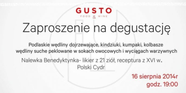 Konkurs "Degustacja polskich wędlin wytwarzanych tradycyjnymi metodami, polskiego cydru oraz nalewki benedyktynki"