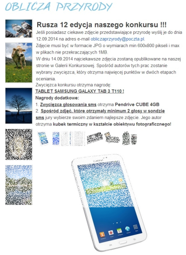 Oblicza Przyrody - edycja12- Wygraj TABLET SAMSUNG GALAXY TAB 3 T110