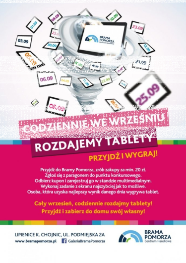 Przyjdź i wygraj tablet od "Bramy Pomorza"