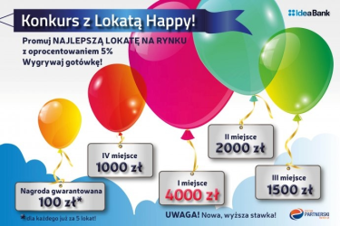 Konkurs z lokatą HAPPY dla klientów Idea bank