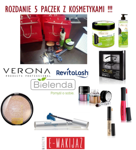 Rozdanie paczek z kosmetykami