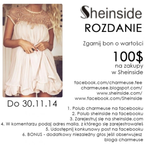 Zgarnij 100$ na zakupy w Sheinside