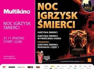 Konkurs "Noc Igrzysk Śmierci w Multikinie" Poznań, Warszawa, Wrocław do godz. 12:00