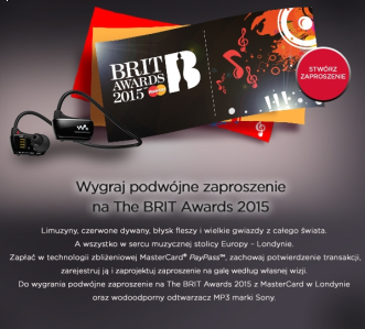 Wyjedź na galę The BRIT Awards 2015 z MasterCard w Londynie