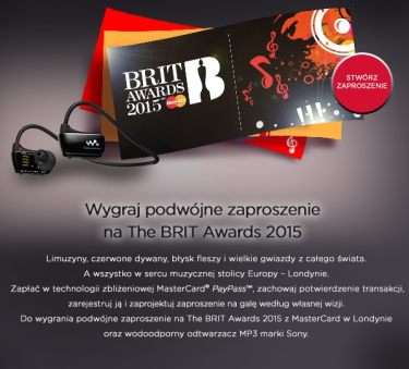Wyjedź na galę The BRIT Awards 2015 z MasterCard w Londynie