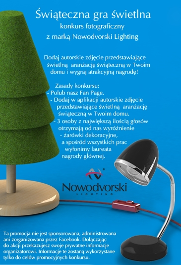 Konkurs "Świąteczna gra świetlna z marką Nowodvorski Lighting"