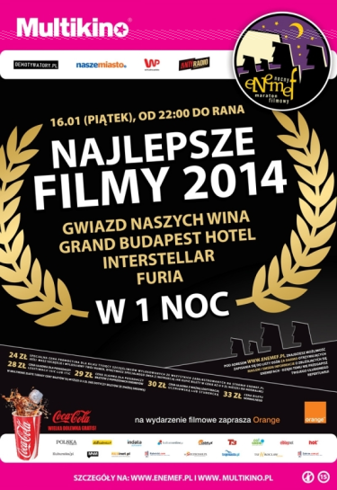 Wygraj bilety na Noc Najlepszych Filmów 2014 Rzeszów, Wrocław, Poznań, Szczecin do godz. 10:00