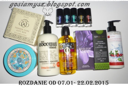 Rozdanie z super nagrodami z gosiamysz.blogspot.com