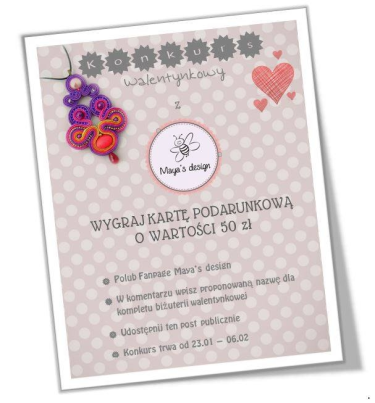 Konkurs "Walentynki z biżuterią soutache"