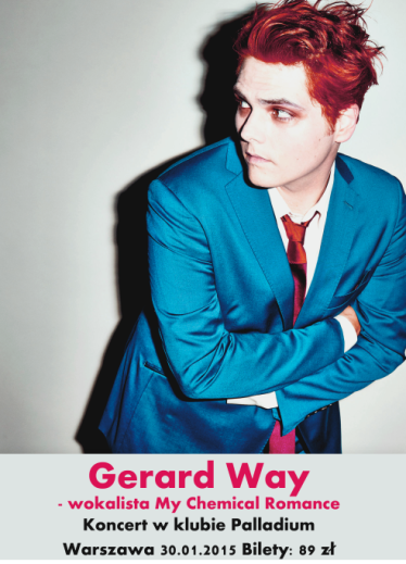 Wygraj wejściówki na piątkowy koncert Gerard Way, Warszawa, do godz. 8:00
