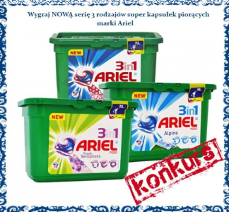 Wygraj zestaw trzech opakowań kapsułek marki ARIEL