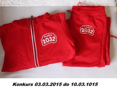 Wygraj czerwony dresik Kadra 2032 w rozmiarze 98