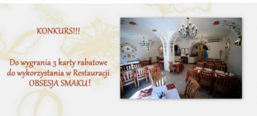Wygraj kartę rabatową w restauracji Obsesja Smaku - Tarnów