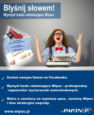 Wymyśl hasło reklamujące Wipeo i wygraj wymianę opon