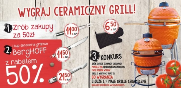 Konkurs: wygraj ceramiczny grill, Alma market