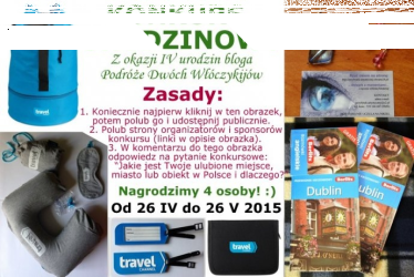 Konkurs z okazji IV Urodzin Bloga Podróże Dwóch Włóczykijów