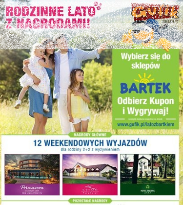 Konkurs: Lato z Bartkiem, Odbierz Kupon – wygrywaj nagrody.