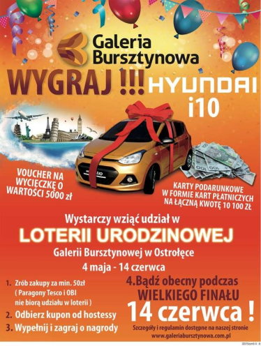 Wyjedź samochodem z Galerii Bursztynowej! Ostrołęka
