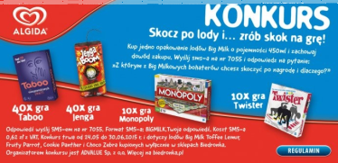 Konkurs "Skocz po lody i zrób skok na grę!" Biedronka
