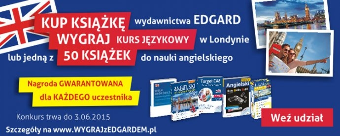 Wygraj kurs językowy w Londynie lub jedną z 50 książek do nauki angielskiego