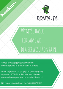 Wymyśl hasło reklamowe dla serwisu Ronta.pl